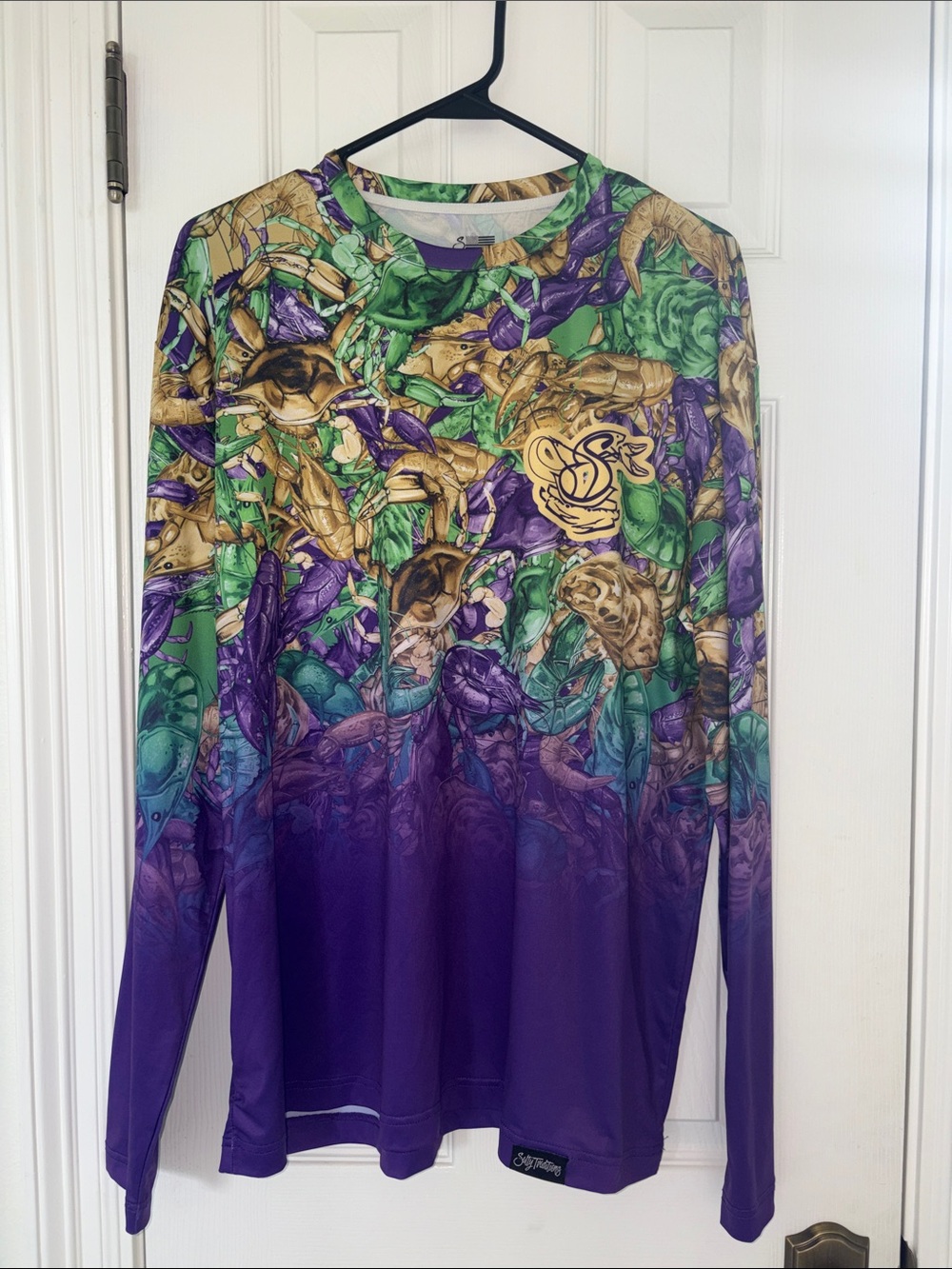 Men's Long Sleeve Graphic Shirt in Purple, Green & Gold